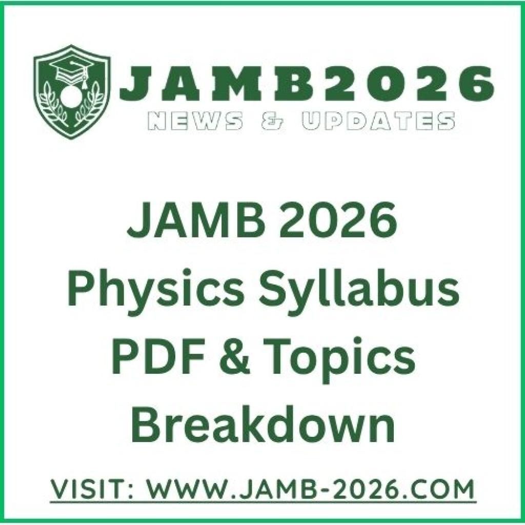 JAMB 2026 Physics Syllabus PDF & Topics Breakdown